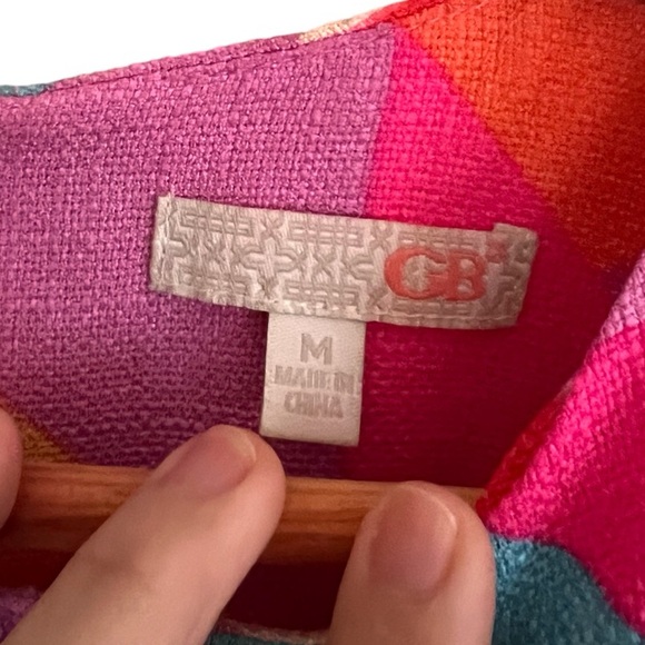 Gianni Bini Dillards Geometric Pink Orange Dress Purple Size Medium M - Picture 4 of 8